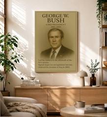 George W. Bush Vintage Portrait USA History Wall Art 43rd President Print