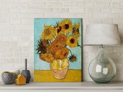 Wieco Art Sunflower by Vincent Van Gogh Oil Paintings 16″L x 12″W, Yellow