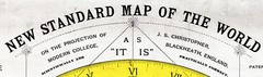 1892 Flat Earth New Standard Map of the World Alexander Gleason Gleason’s Poster