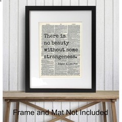 Upcycled Edgar Allan Poe Quote 8×10 Wall Decor – Perfect Gift for Poetry Fans