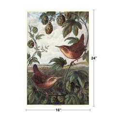 Wrens Sitting on Branch Vintage Illustration Bird Pictures Wall Decor Beautiful