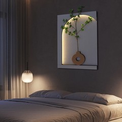 20W Plants Decor Electric Sandstone Painting Wall Decoration with LED Light