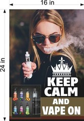 Vape 05 Perforated Mesh See-Through Window Vinyl Sign Smoke Shop ad Vertical