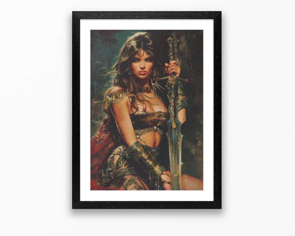 Barbarian Warrior Dark Fantasy Wall Art Medieval Fantasy Poster Epic Warrior