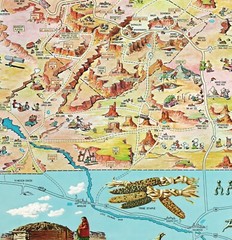 Pictorial Map the Navajo Nation in Arizona Celebrating Native American Identity
