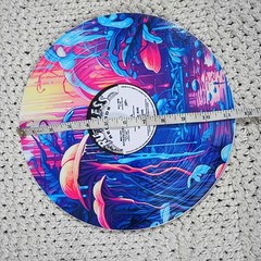 NWT Vibrant Psychedelic Music Themed Record Decor Album Wall Art Set Of 4