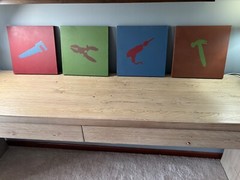 Handmade Tool Artwork & Frame – nursery or kids bedroom