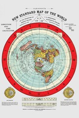 Flat Earth Map – Gleason’s New Standard Map Of The World – Large 24″ x 36″ 1892