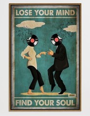 Retro Vinyl Head Art Poster Lose Your Mind Find Your Soul 24×36 Unframed