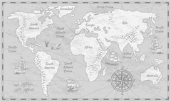 Gray World Map Limited Edition Premium Poster 91x61cm
