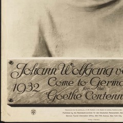 Johann Wolfgang von Goethe. Come to Germany for the Goethe Centennial Retro Trav