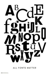 All Fonts Matter – Typography Poster (The Alphabet in 26 Fonts) (Size: 24 x 36″)