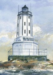 Los Angeles Harbor Lighthouse Angels Gate San Pedro California Matted Art Prints