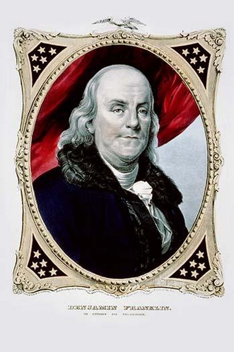 Benjamin Franklin The Statesman and Philosopher Nathaniel Currier Poster Print