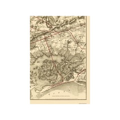 Railroad Map – New York City Brooklyn Elevated Railroad – Colton 1885 – Vintage