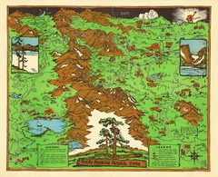 Pictorial Map Rocky Mountain National Park, Grand Lake, Estes Park Poster Print