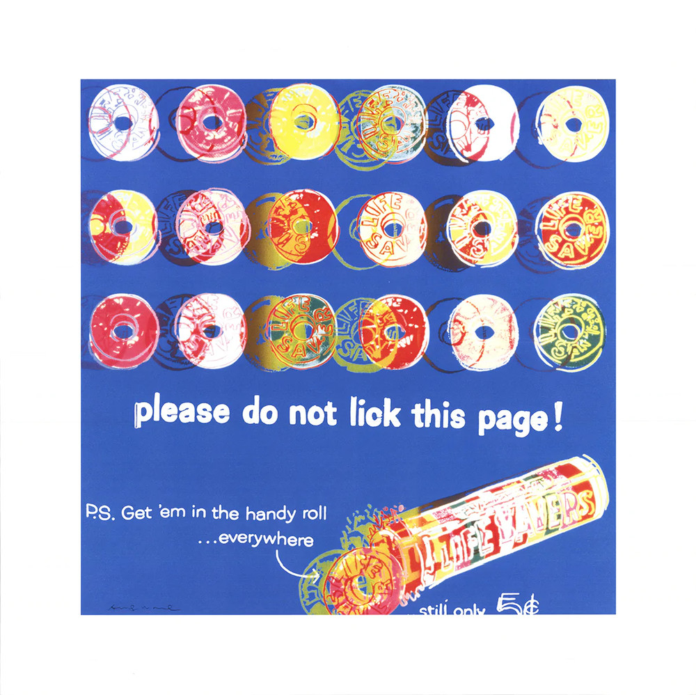ANDY AFTER WARHOL Ads: Life Savers (Blue) 34″ x 34″ Poster 2004 Pop Art