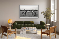A Day of Polo Poster | Vintage Equestrian Black and White Wall Art