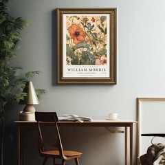 William Morris Kew Gardens Poster, Vintage Floral Wall Art Decor