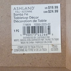 Ashland Santa Fe Cactus Tabletop Decor Wood Block, Green/White Botanical