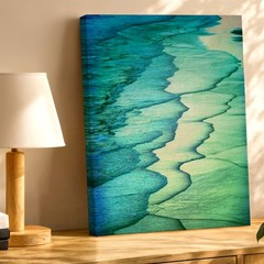 Wall Art Abstract Blue Green Watercolor Painting Modern Coastal Decor Print