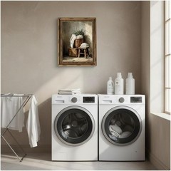Vintage Gold Framed Laundry Room Wall Art，Rustic Farmhouse Bathroom Decor Can…