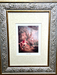 Francois Boucher Flower Gatherers 22″ x 17″ Wood Framed Art Print Wall Hanging