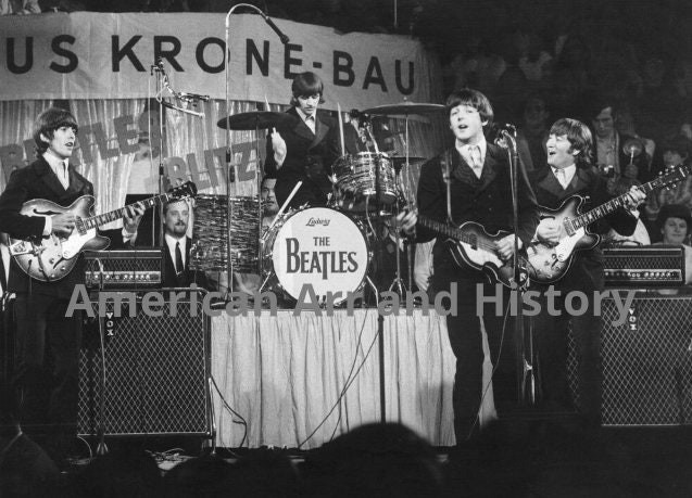 The Beatles on Stage at the Circus Krone in Munich, Germany 1966 Photo Poster