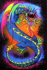 DRAGON 23×35 BLACK LIGHT POSTER MAGIC AMAZING COLORS SALE BRAND NEW HIPPIE GOT!!