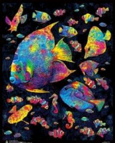 Painted Fish Non-Flocked Mini Blacklight Poster 16 x 20