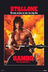 Rambo First Blood Part 2 No Man No Law No War Can Art Print Poster 24×36