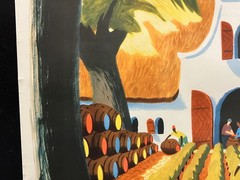 original c. 1950s SOUTH AFRICA Cape Town Winery 25×40 Travel Poster – Leon Dixon