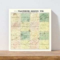 Old Map of Walworth County, WI 1900 – Vintage Wisconsin Art