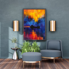 Abstract Boat Wall Art Print | Moody Modern Ocean Canvas & Fine Art