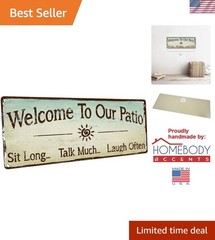 Rustic 6×16 Welcome to Our Patio Metal Sign – Perfect for Outdoor Decor