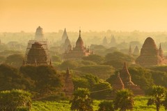 Plain of Bagan During Sunrise Mandalay Myanmar Photo Photograph Poster 36×24