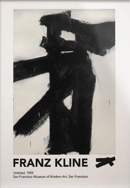 Franz Kline 1955 San Francisco Museum Exhibition Poster, No Frame, 18×24