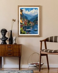 Lake Como Travel Print – Italy, Lake Como Poster, Italy Poster, Travel Wall Art