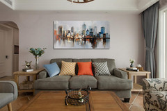 Modern Abstract Brooklyn Bridge Canvas Art – Colorful NYC Skyline 48″x24