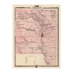 Old Map of Johnson County, IA 1875 – Vintage Iowa Art