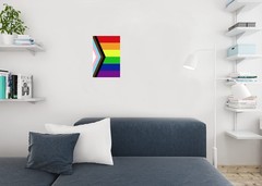 Progress Pride Flag Black Brown LGBTQIA Rainbow 18″L x 12″W, Multicolor