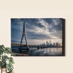 Cable Stayed Bridge Cityscape Poster Print Modern Architecture Photo