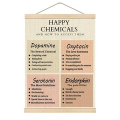 Happy Chemicals Wooden Poster Hangers 12.5Ã—17 Inch,Positive Mental Health Po…