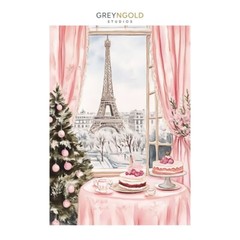 Eiffel Tower through Window Art Poster Wall Art Print pick size A4/A3/A2/90x60cm