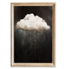 Modern Abstract Canvas Prints Wall Art Vintage Rain 24″L x 16″W, Cloud