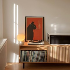 Vintage Black Cat Smoking Poster – RεtrØ Funny Animal Wall Art