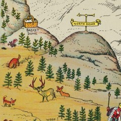 Color Pictorial Wall Art Map of Yosemite National Park circa 1931