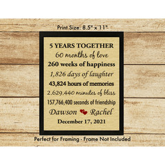 5 Year Anniversary Gift For Wife 5th Anniversary Gift Wedding Anniversary Gift