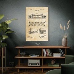 Suspension Bridge Patent Wall Art: Structural Engineer, Architect Gift