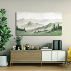 Nature Wall Art Green Wall Decor Modern Art Canvas Painting Aesthetic Poster …